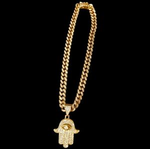 Gold Plated Cuban Link Chain with Pendant